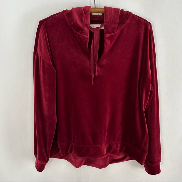Loft ~SOFT Velour Pullover Hoodie in Small - Picture 2 of 11